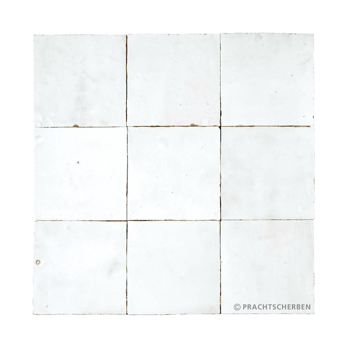 ZELLIGES aus Marokko, glasierte Terracotta, Blanc Clair Nr. 25 , 10×10 / 1,0 cm, Preis: 149,00 € / m² *