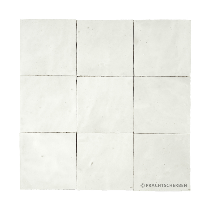 ZELLIGES aus Marokko, glasierte Terracotta, Blanc Maroc Nr. 01 , 10×10 / 1,0 cm, Preis: 149,00 € / m² *