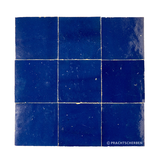 ZELLIGES aus Marokko, glasierte Terracotta, Bleu Cobalto Nr. 05 , 10×10 / 1,0 cm, Preis: 140,00 € / m² *