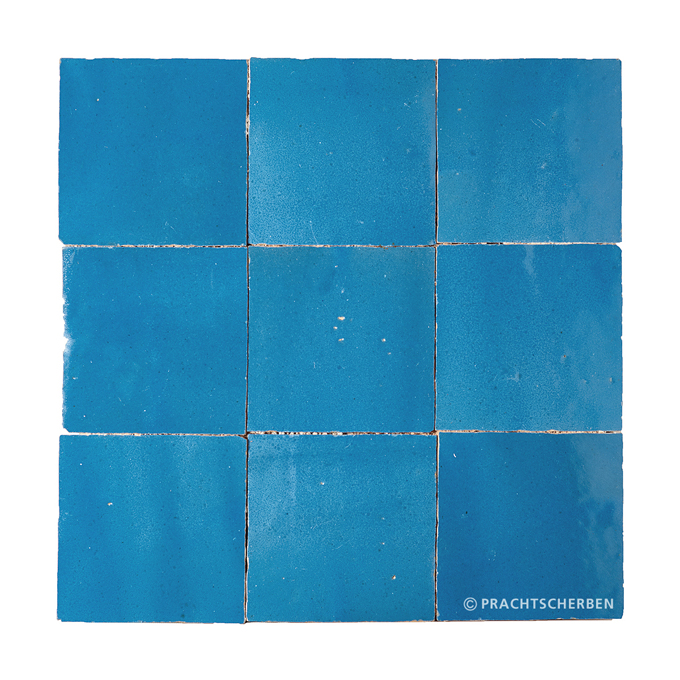 ZELLIGES aus Marokko, glasierte Terracotta, Bleu Nr. 04 , 10×10 / 1,0 cm, Preis: 140,00 € / m² *