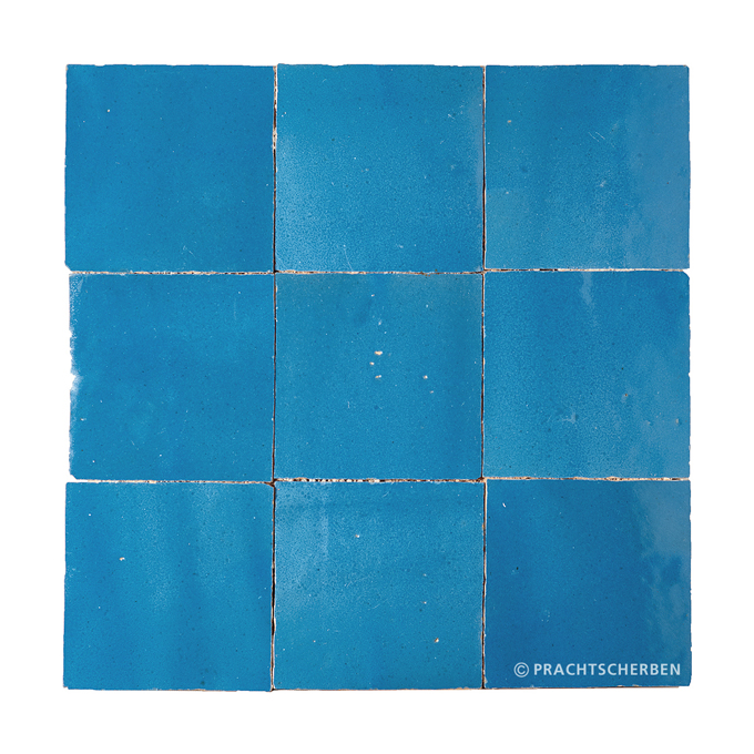 ZELLIGES aus Marokko, glasierte Terracotta, Bleu Nr. 04 , 10×10 / 1,0 cm, Preis: 149,00 € / m² *