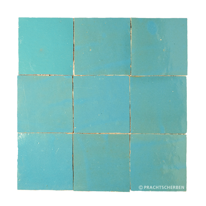 ZELLIGES aus Marokko, glasierte Terracotta, Bleu Paradis Nr. 09 , 10×10 / 1,0 cm, Preis: 149,00 € / m² *