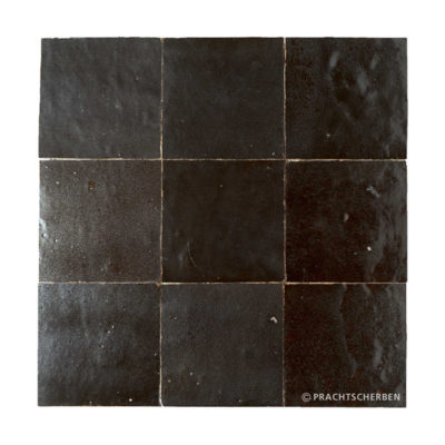 ZELLIGES aus Marokko, glasierte Terracotta, Noir Metallic Nr. 02 , 10×10 / 1,0 cm, Preis: 149,00 € / m² *
