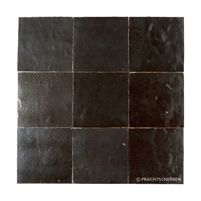 ZELLIGES aus Marokko, glasierte Terracotta, Noir Metallic Nr. 02 , 10×10 / 1,0 cm, Preis: 149,00 € / m² *