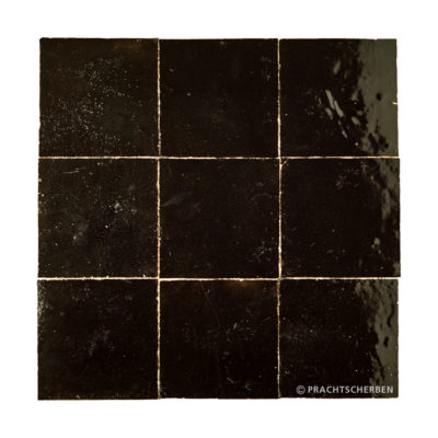 ZELLIGES aus Marokko, glasierte Terracotta, Noir Nr. 39, 10×10 / 1,0 cm Preis: 149,00 € / m² *