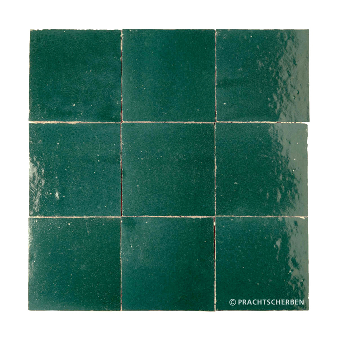 ZELLIGES aus Marokko, glasierte Terracotta, Petrol Nr. 40 , 10×10 / 1,0 cm, Preis: 140,00 € / m² *