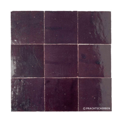 ZELLIGES aus Marokko, glasierte Terracotta, Prune Nr. 30 , 10×10 / 1,0 cm, Preis: 140,00 € / m² *