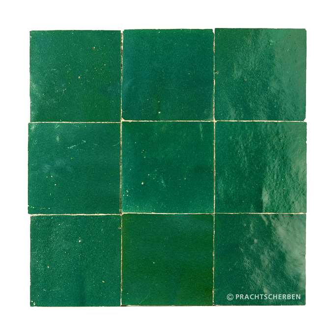 ZELLIGES aus Marokko, glasierte Terracotta, Vert Maroc Nr. 08 , 10×10 / 1,0 cm, Preis: 140,00 € / m² *