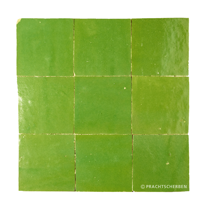 ZELLIGES aus Marokko, glasierte Terracotta, Vert Pomme Nr. 10 , 10×10 / 1,0 cm, Preis: 149,00 € / m² *