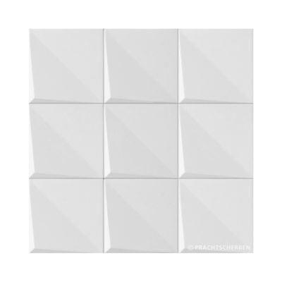 3D-NOUDEL, blanco mate, 12,5×12,5 cm Preis: auf Anfrage