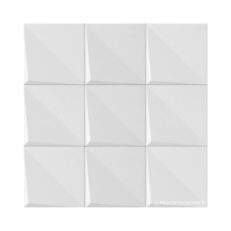 3D-NOUDEL, blanco mate, 12,5×12,5 cm Preis: auf Anfrage