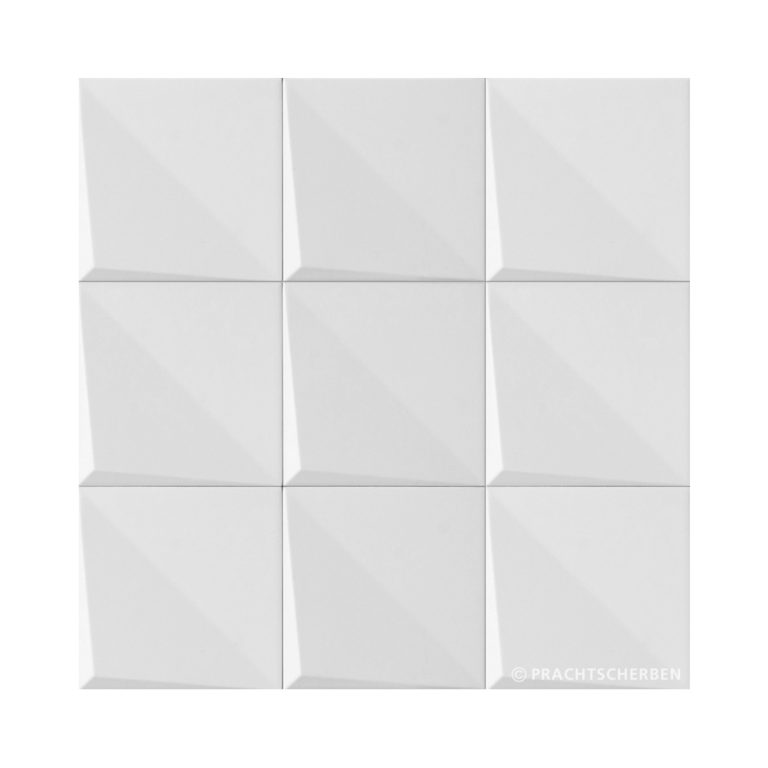 3D-NOUDEL, blanco mate, 12,5×12,5 cm Preis: auf Anfrage