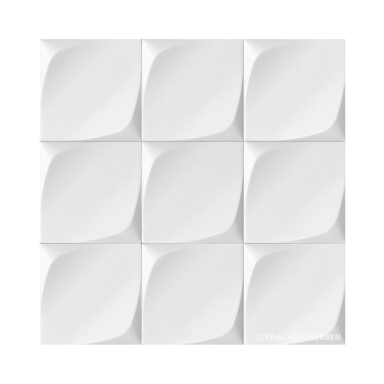 3D-WAVE, blanco mate, 12,5×12,5 cm Preis: auf Anfrage