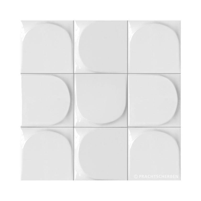 3D-WEDGE, blanco brillo, 12,5×12,5 cm Preis: auf Anfrage